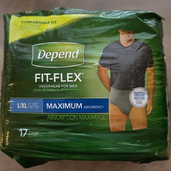 Depend Fit-Flex Underwear for Men L/XL Large Extra Absorbency 17 Count - Picture 1 of 4